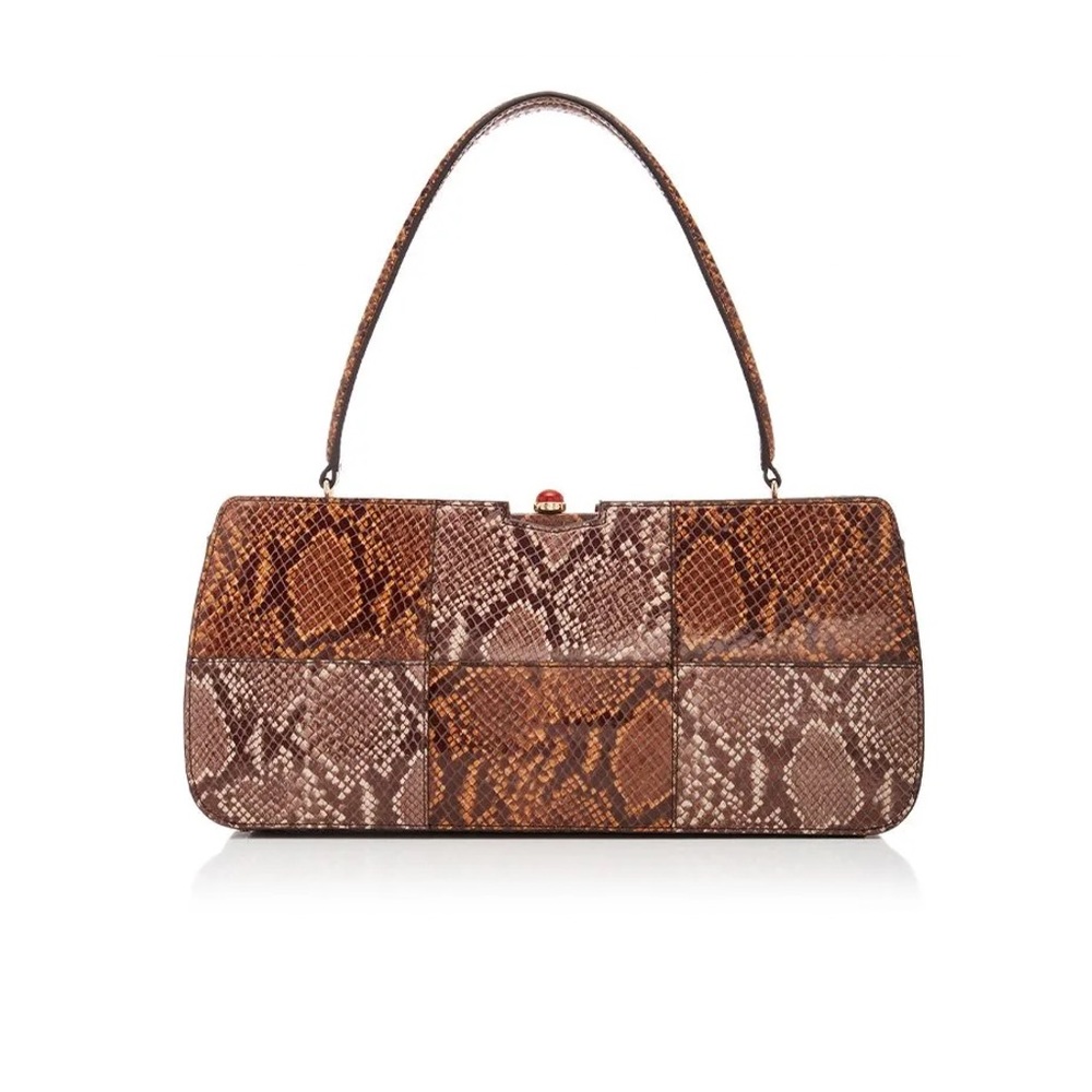STAUD snake effect patchwork shoulder bag